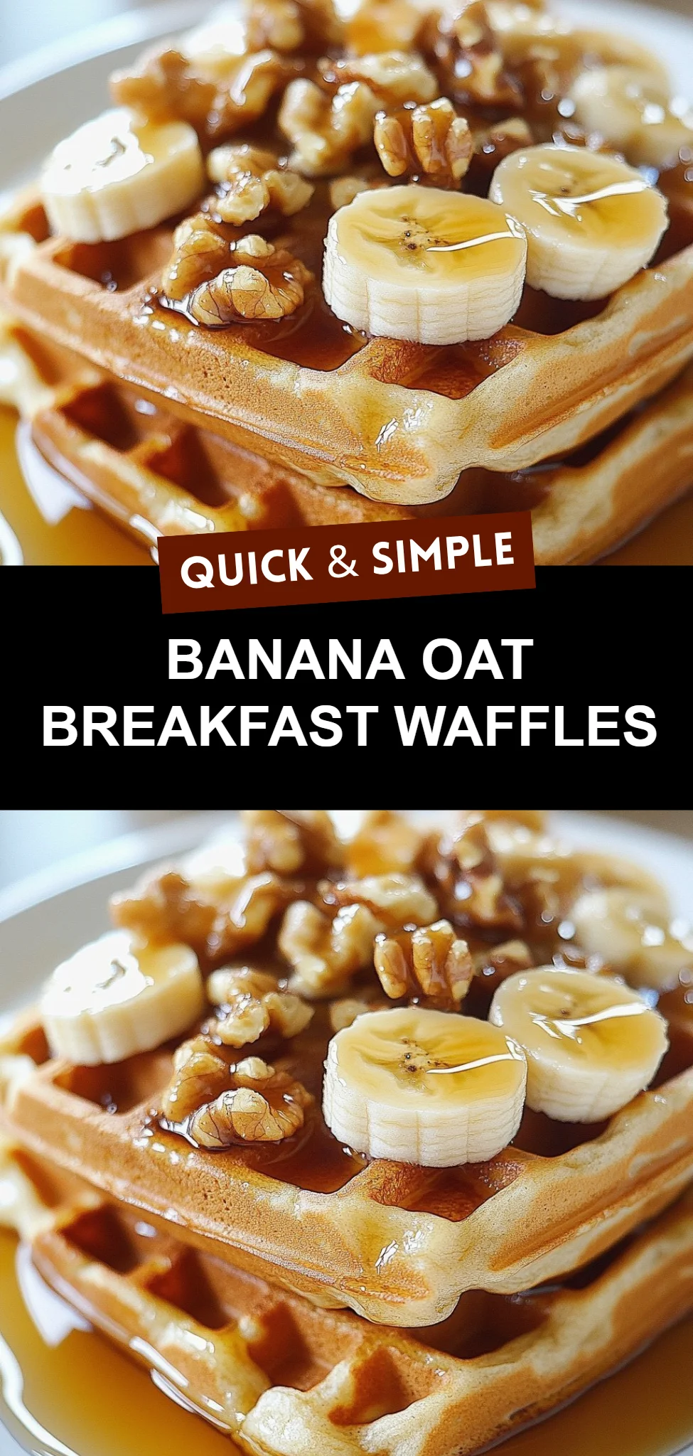 Banana Oat Breakfast Waffles
