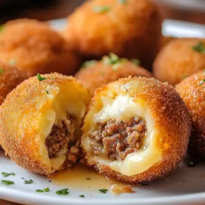 Delicious beef and potato croquettes ready to be served