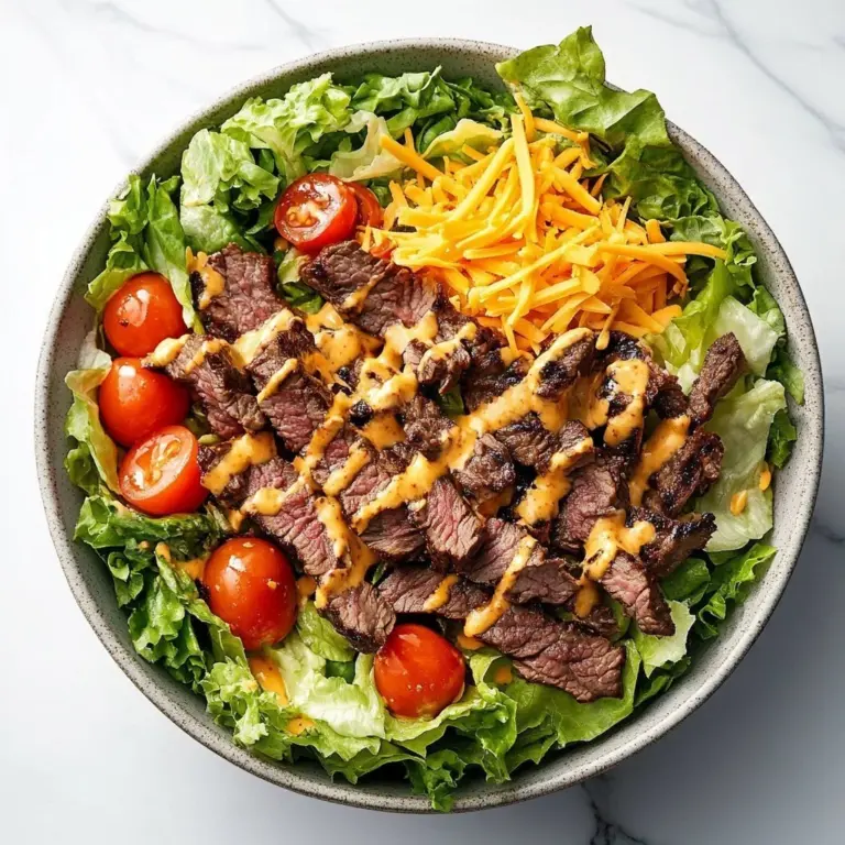 Big Mac Salad featuring fresh vegetables, beef, and creamy dressing
