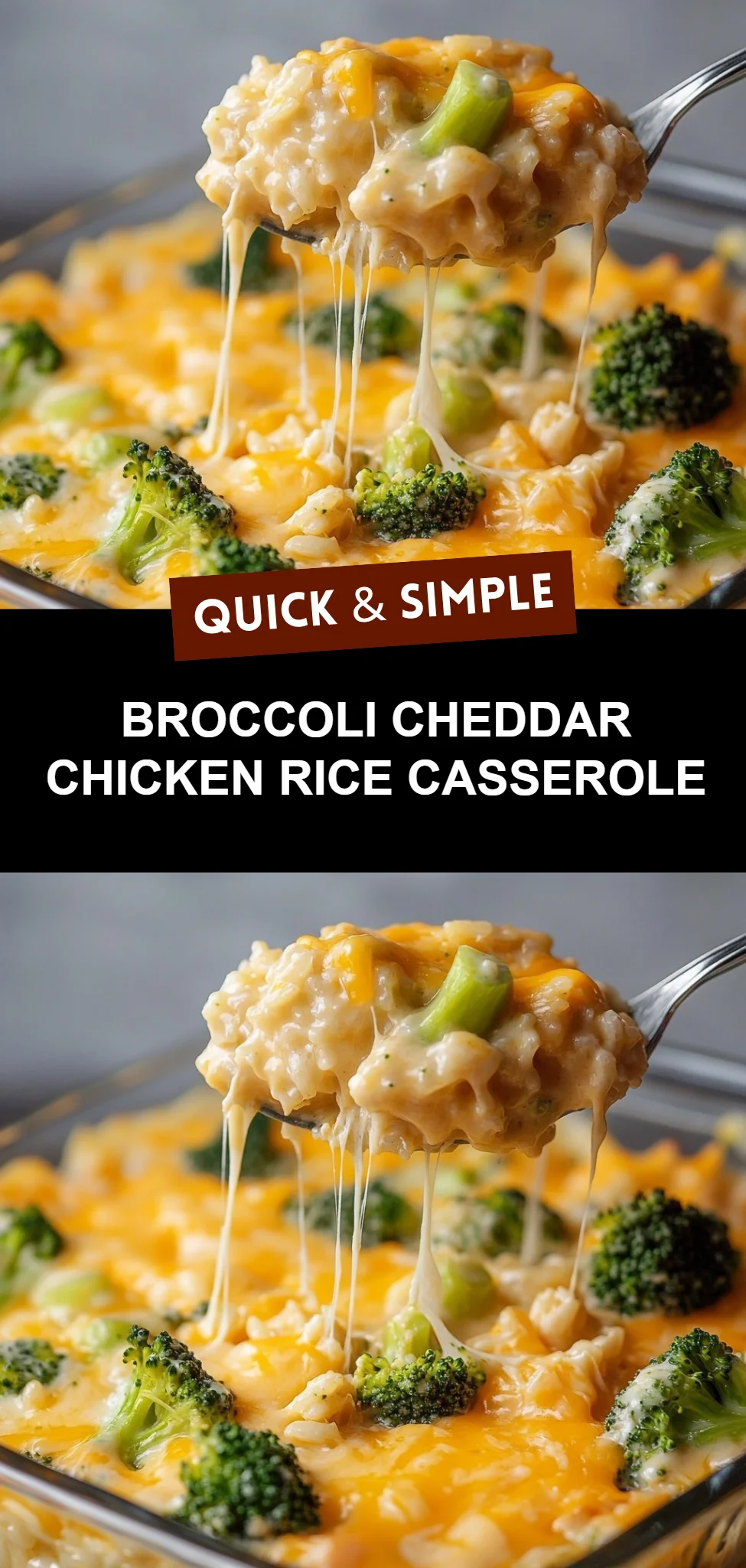 Broccoli Cheddar Chicken Rice Casserole