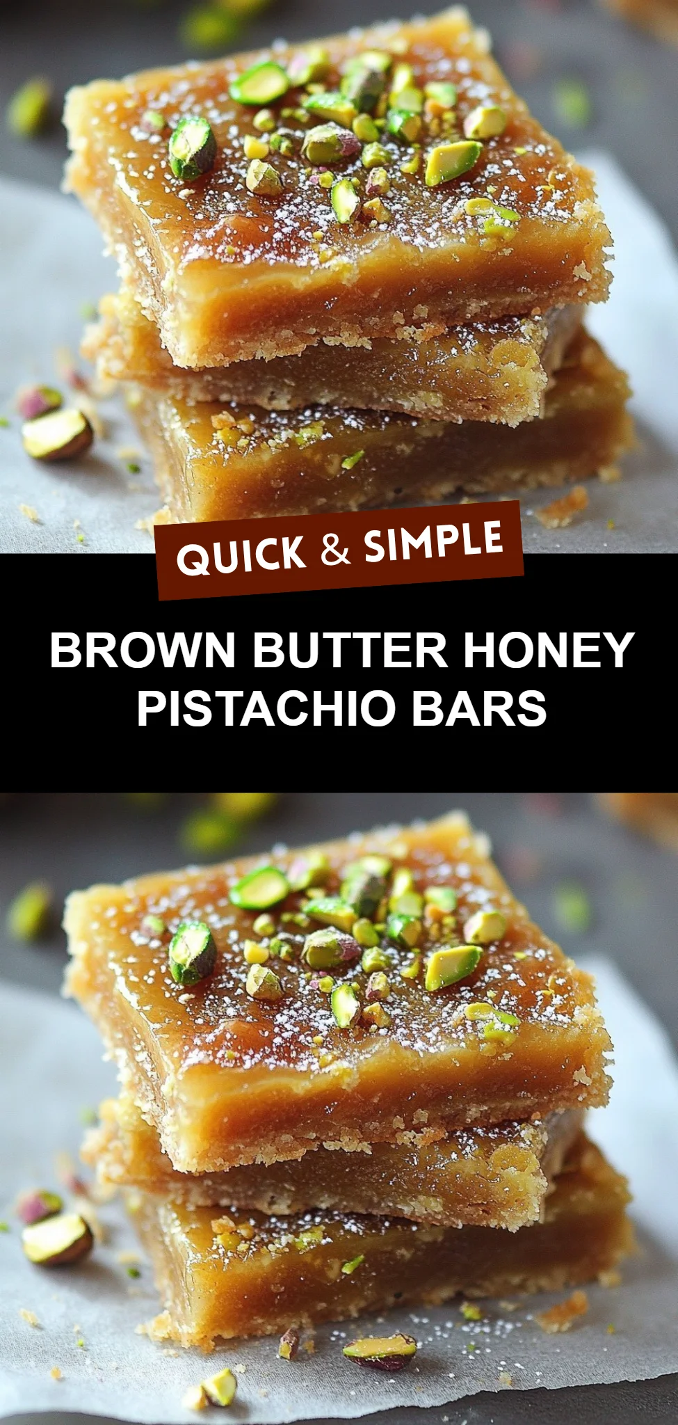 Brown Butter Honey Pistachio Bars