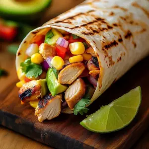 Cajun Chicken and Black Bean Burritos served with fresh toppings