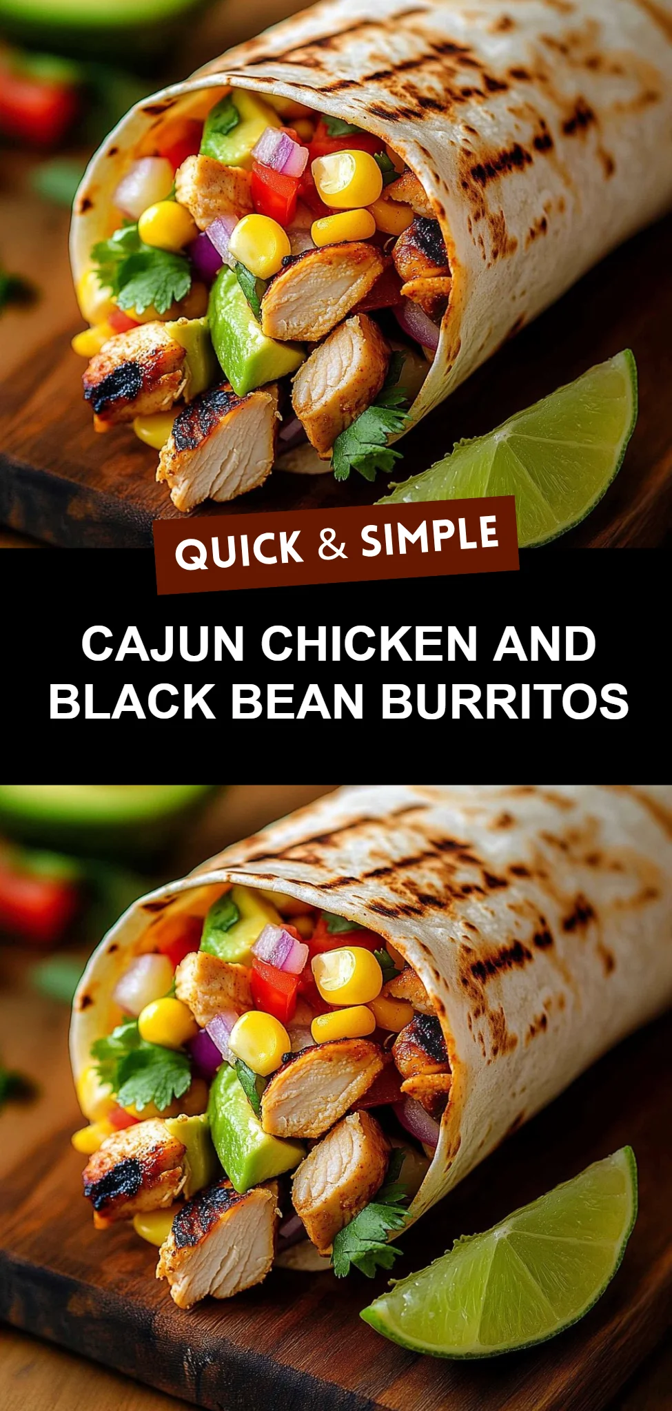 Cajun Chicken and Black Bean Burritos