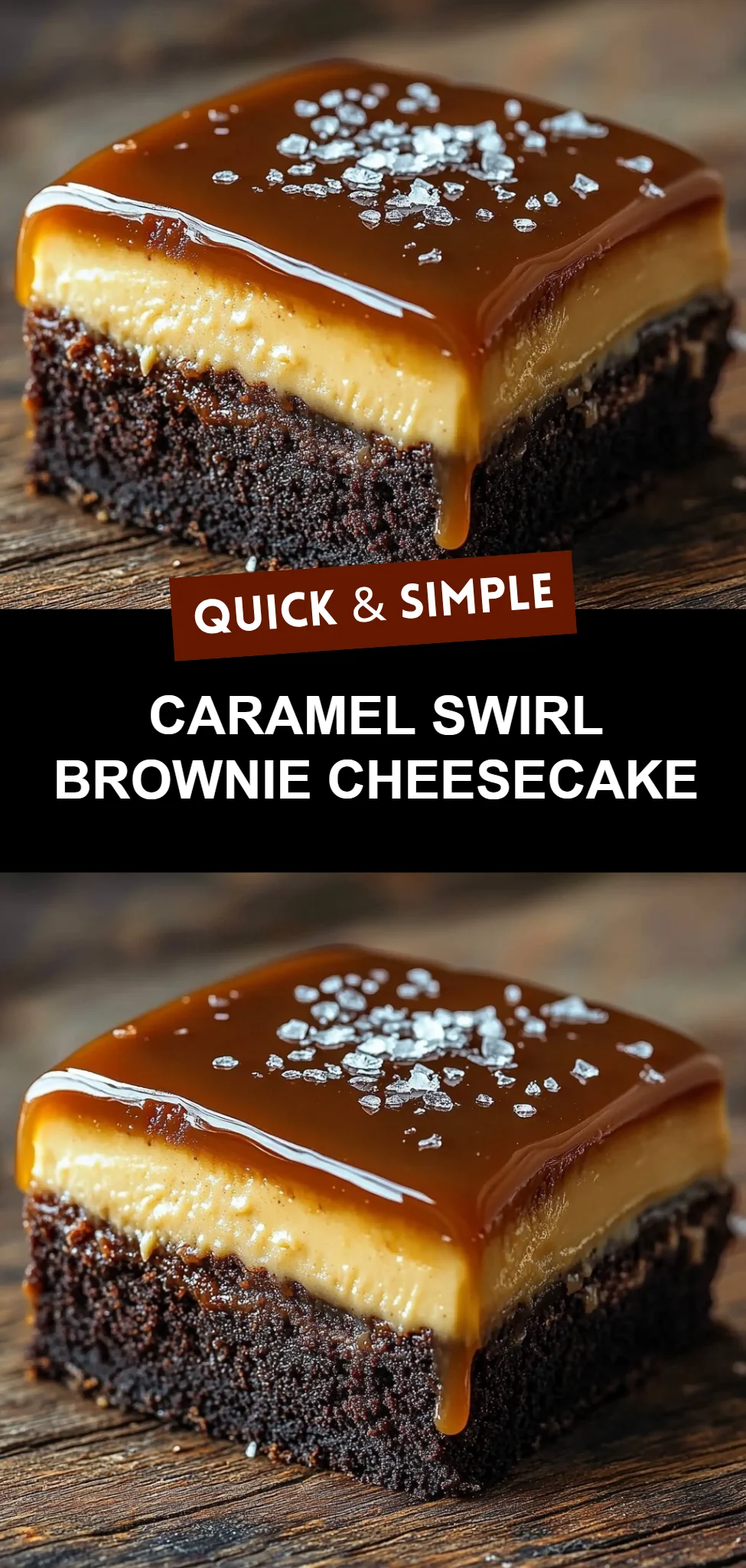 Caramel Swirl Brownie Cheesecake