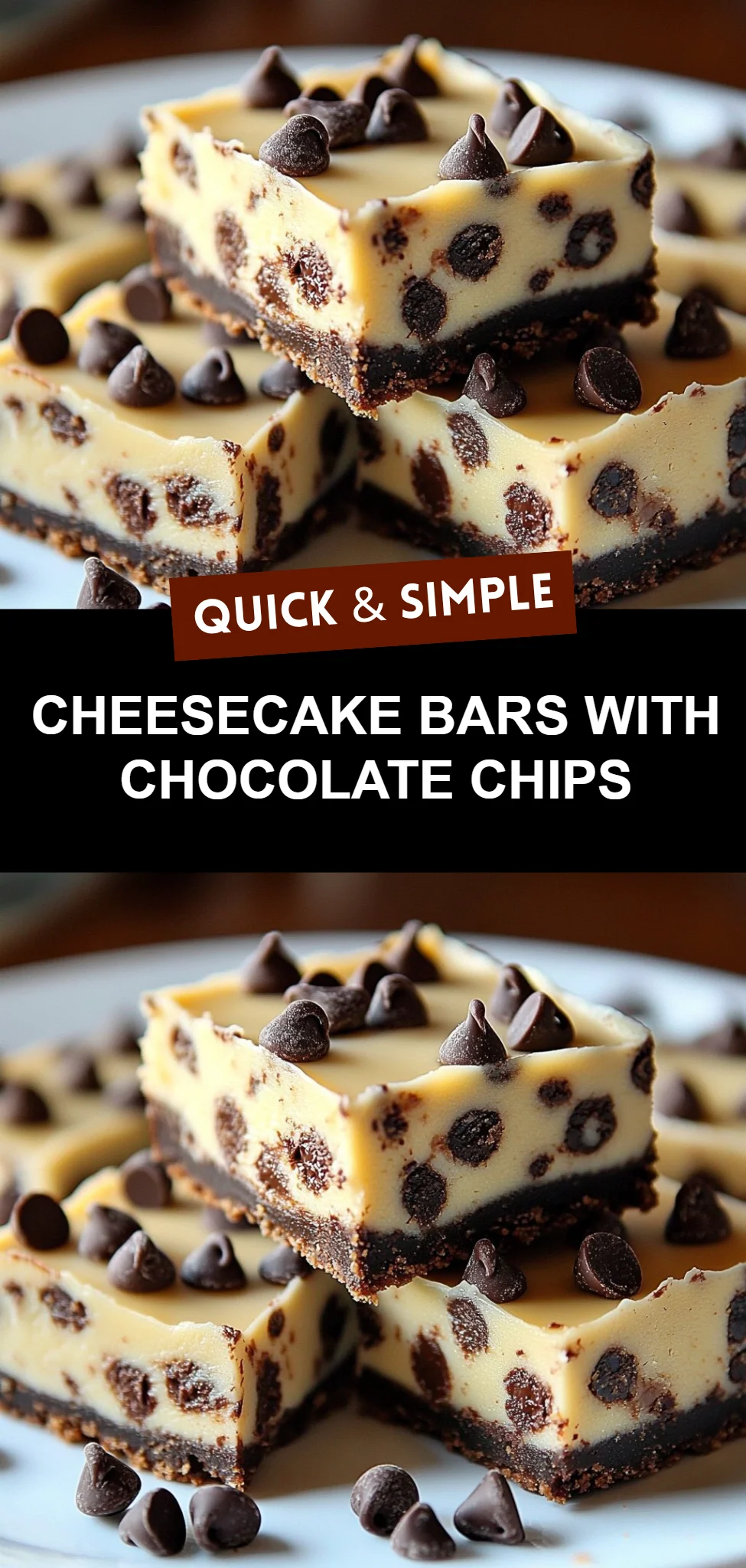 Cheesecake Bars with Chocolate Chips