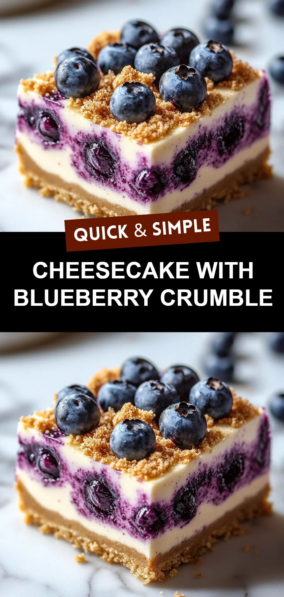 Cheesecake with Blueberry Crumble