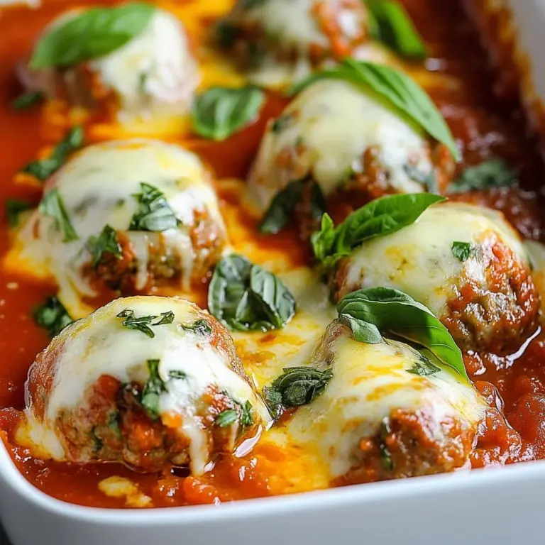 Cheesy mozzarella stuffed meatballs served with marinara sauce on a plate