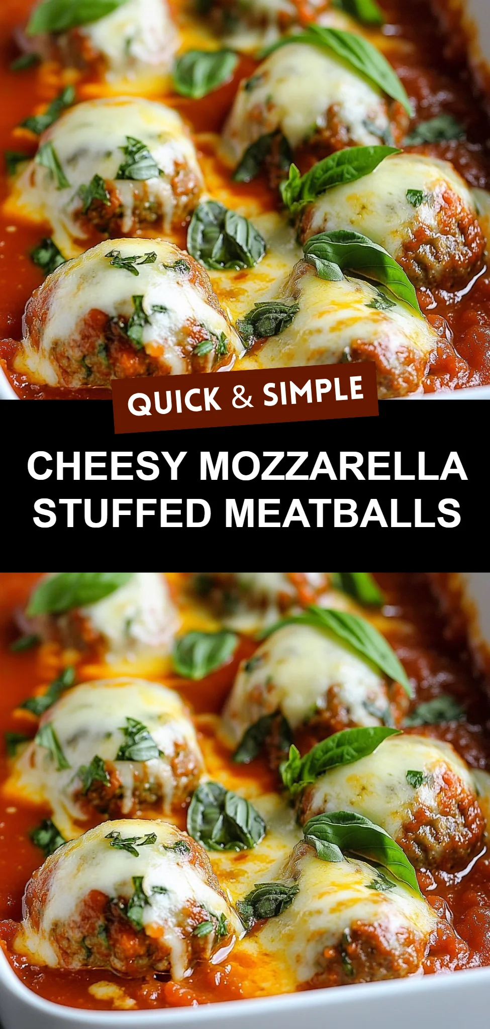 Cheesy Mozzarella Stuffed Meatballs