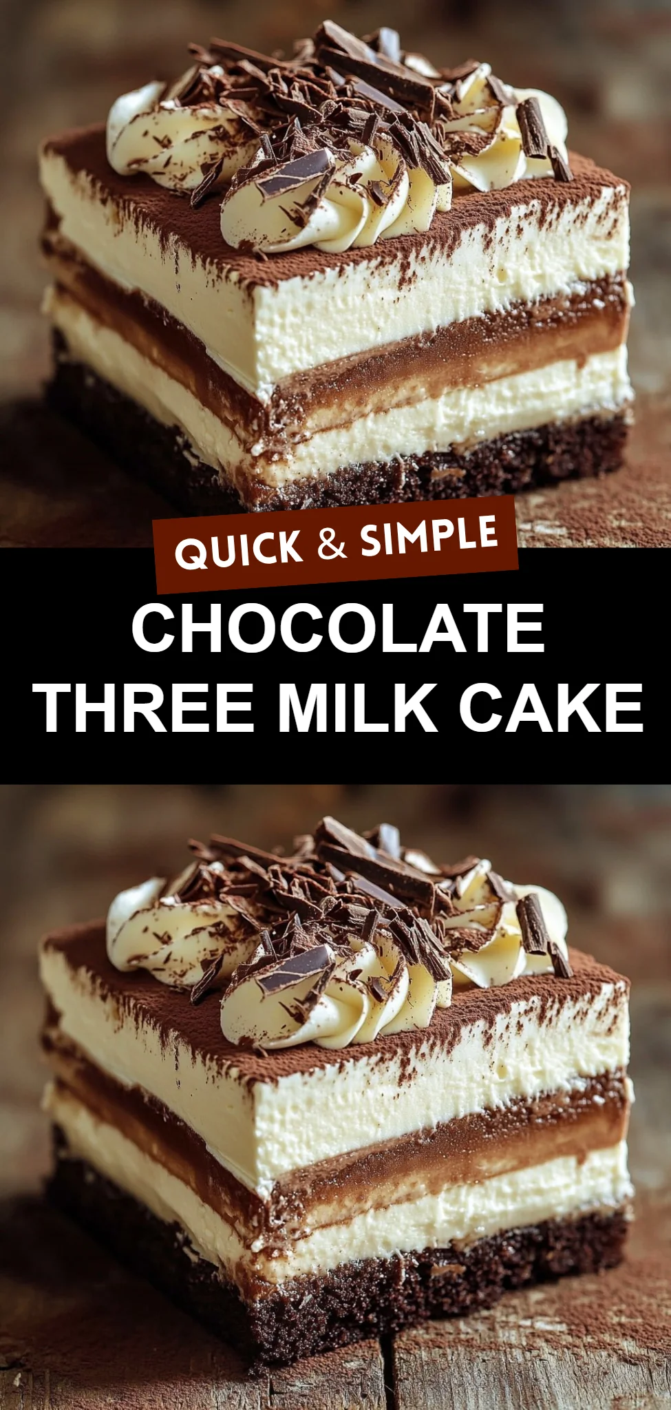 Chocolate Three Milk Cake