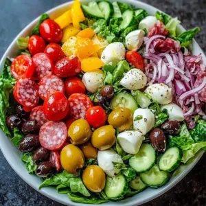 Chopped Italian Salad with fresh vegetables and dressing
