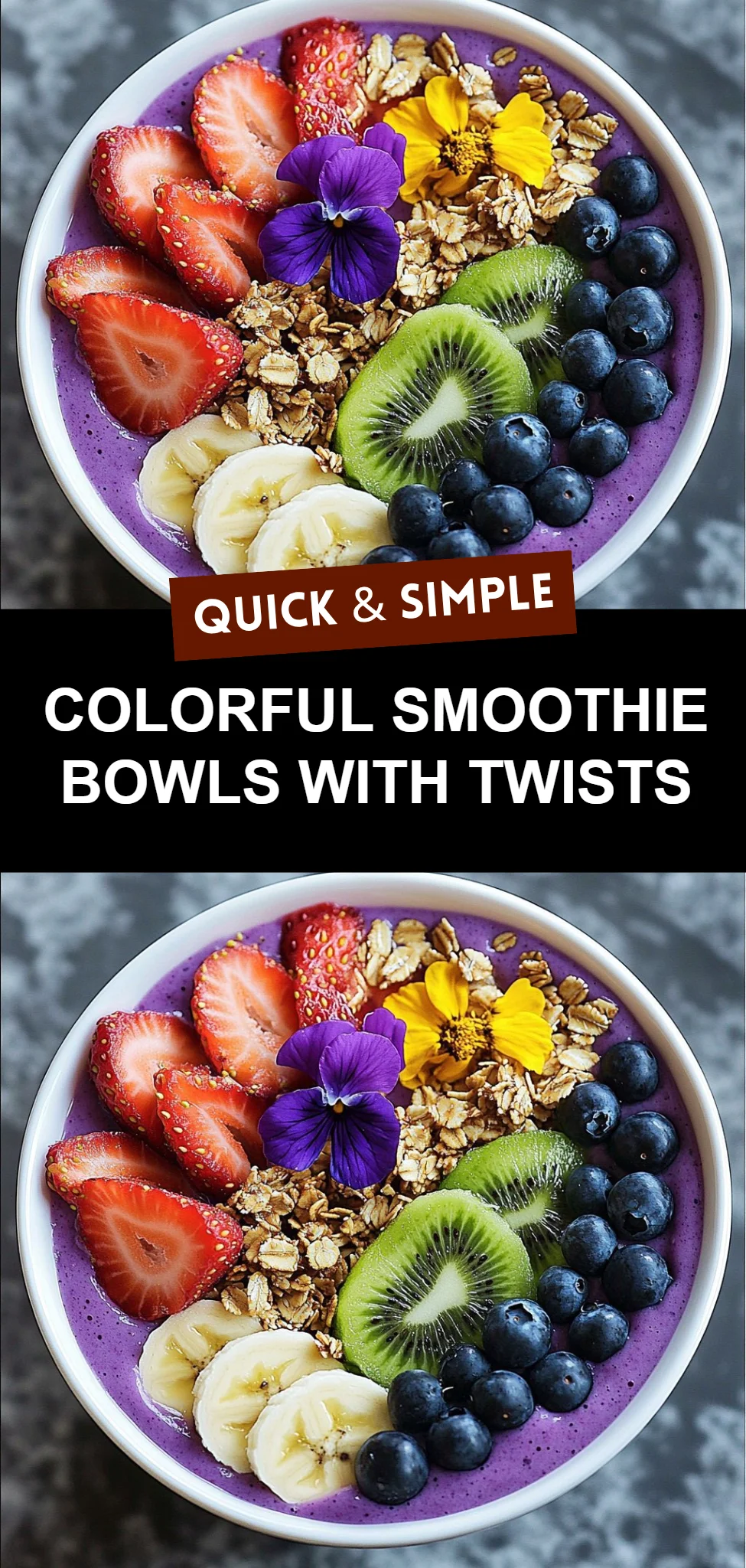 Colorful Smoothie Bowls with Twists