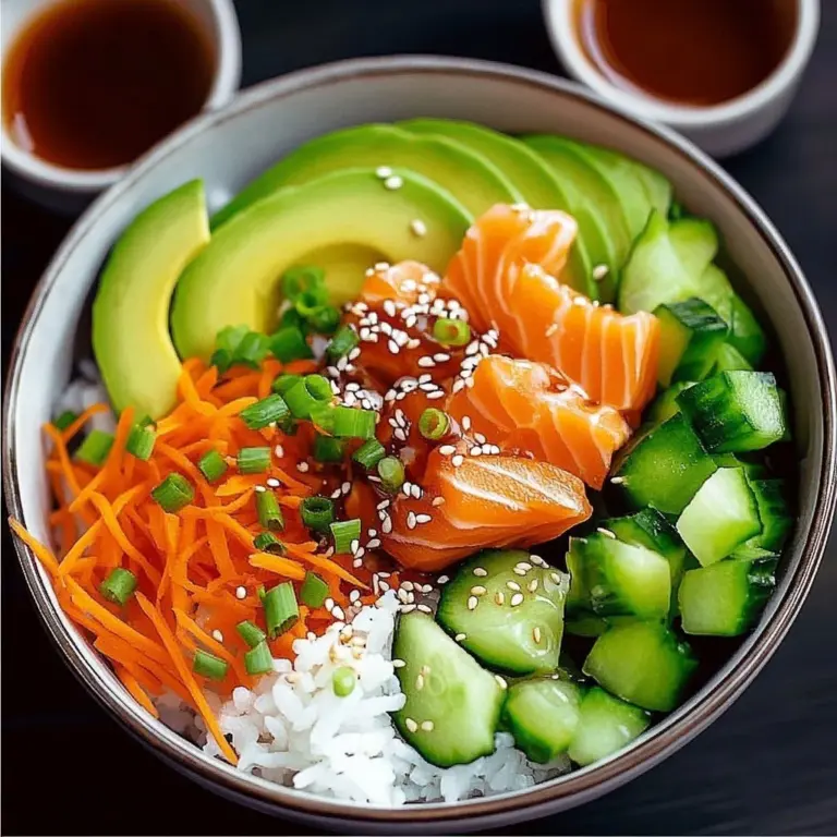 Colorful veggie sushi bowls filled with fresh vegetables and rice