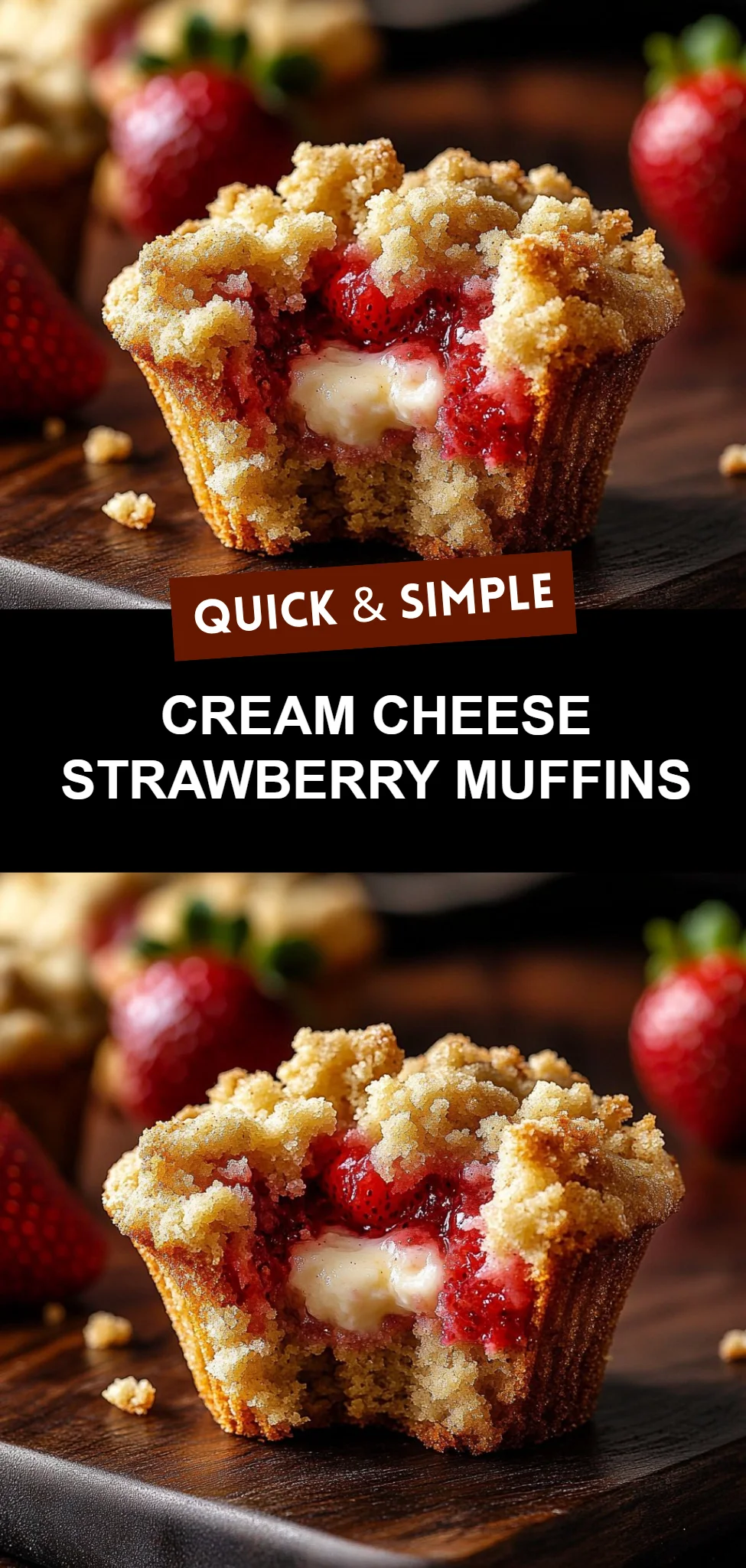 Cream Cheese Strawberry Muffins
