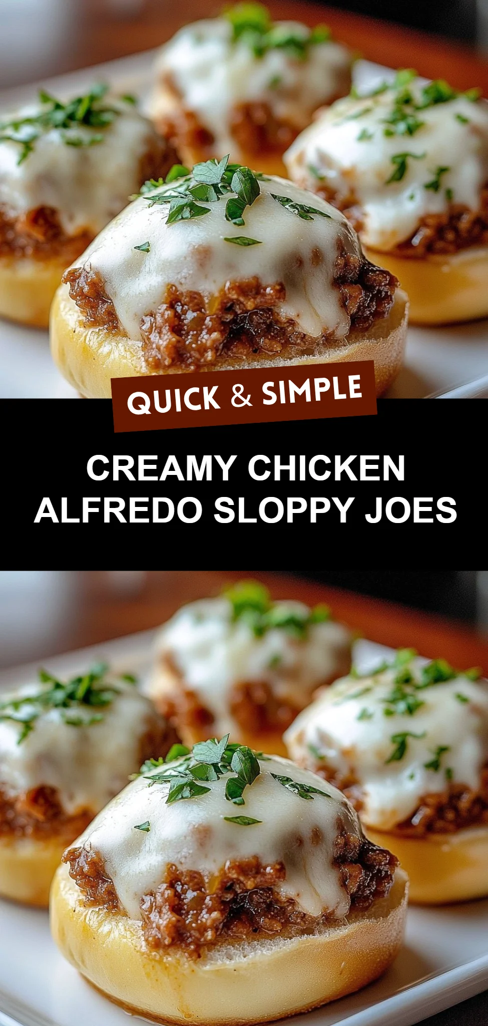 Creamy Chicken Alfredo Sloppy Joes