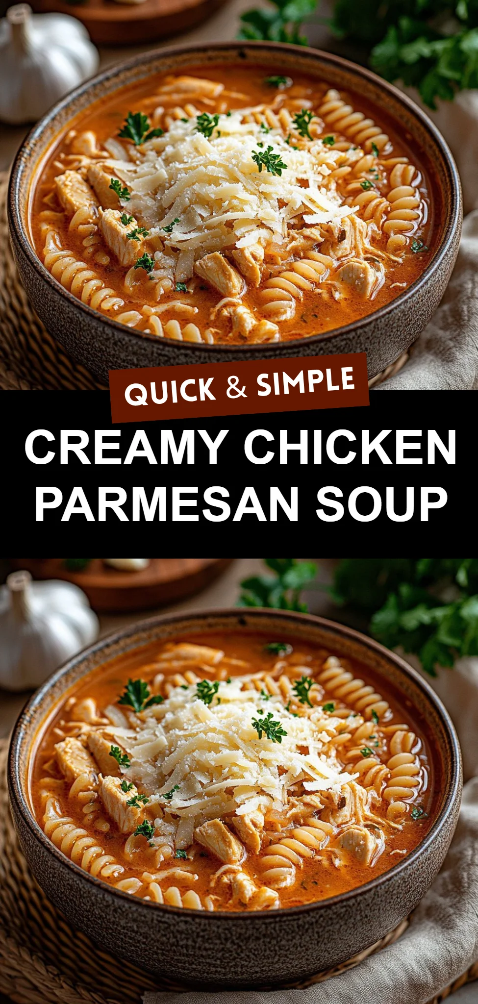 Creamy Chicken Parmesan Soup