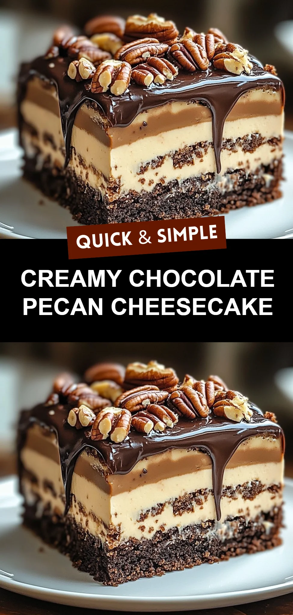 Creamy Chocolate Pecan Cheesecake