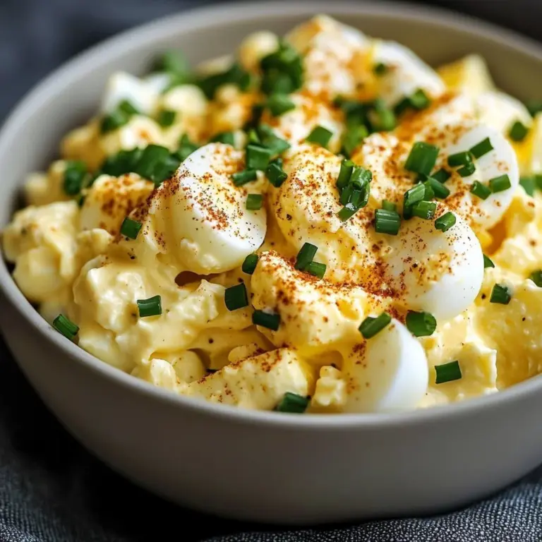 Creamy Cottage Cheese Egg Salad in a bowl garnished with herbs