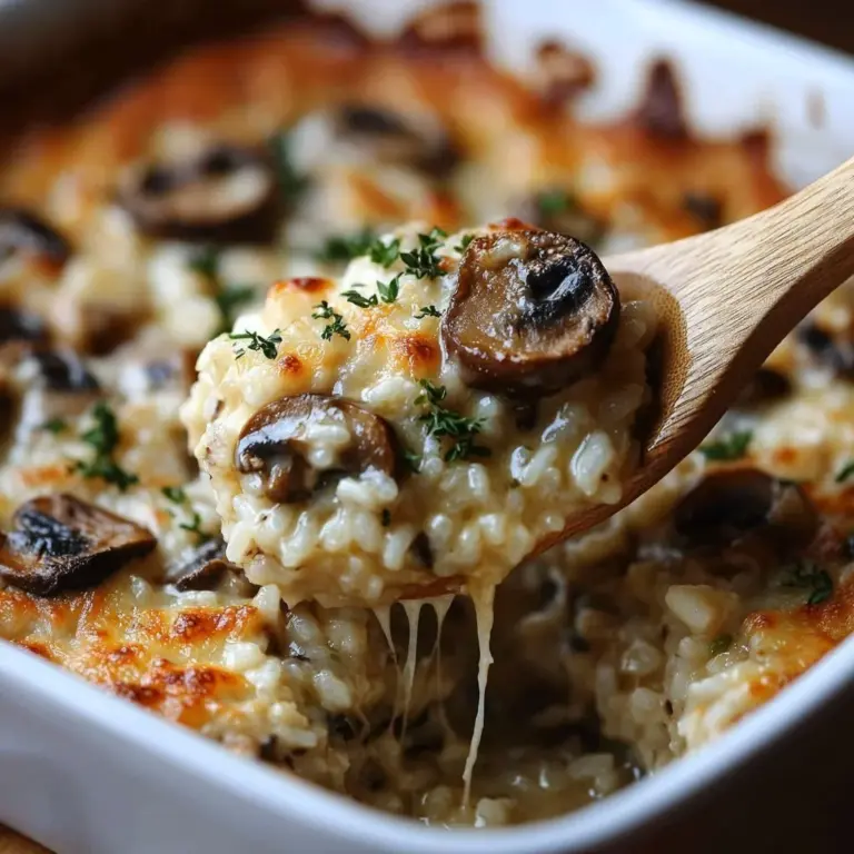 Creamy French Onion Chicken served over rice in a bowl