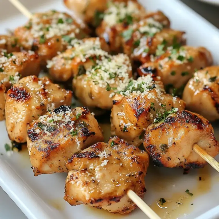 Creamy garlic ranch chicken skewers grilled to perfection