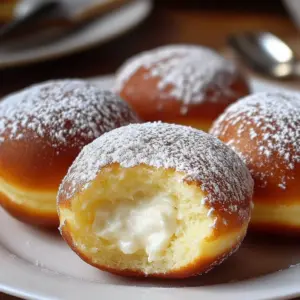 Creamy Italian Bomboloni doughnuts filled with delicious custard