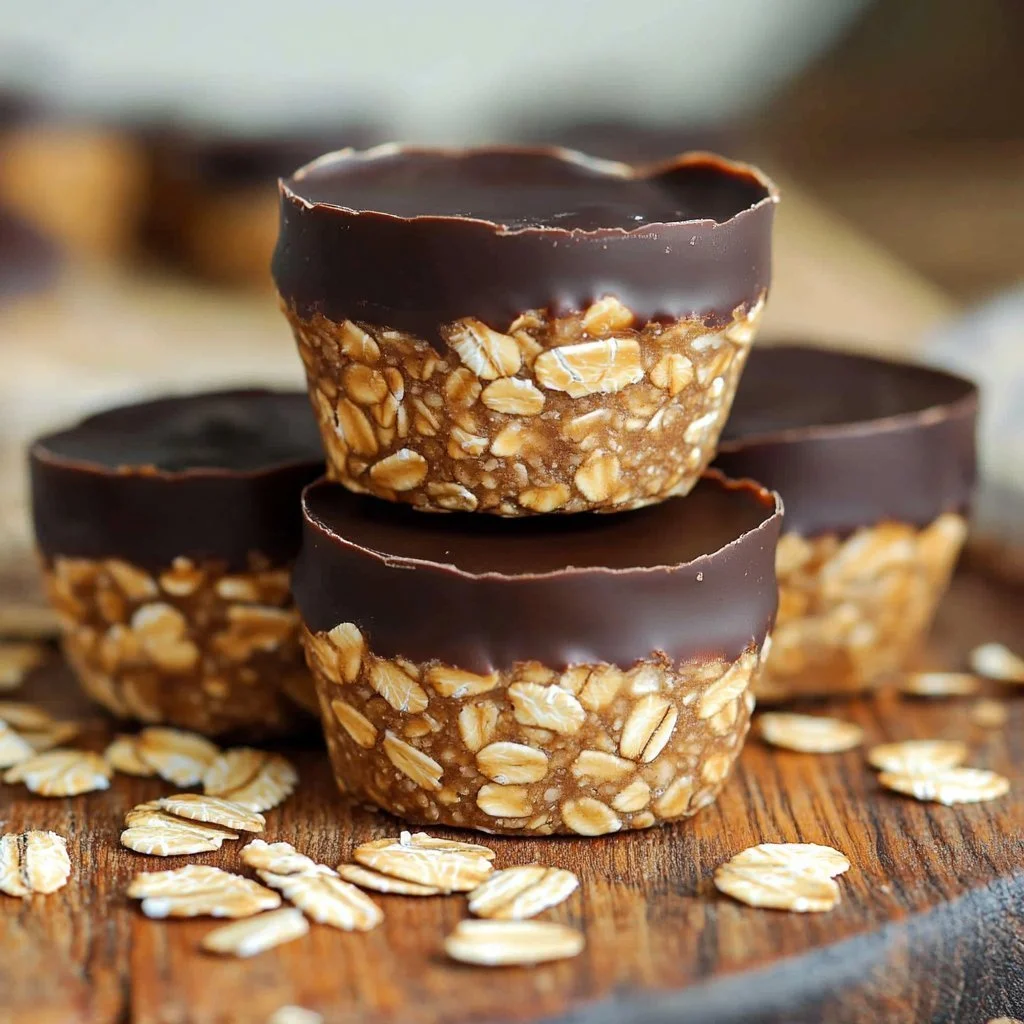 No-bake peanut butter oat cups with a creamy texture and healthy ingredients