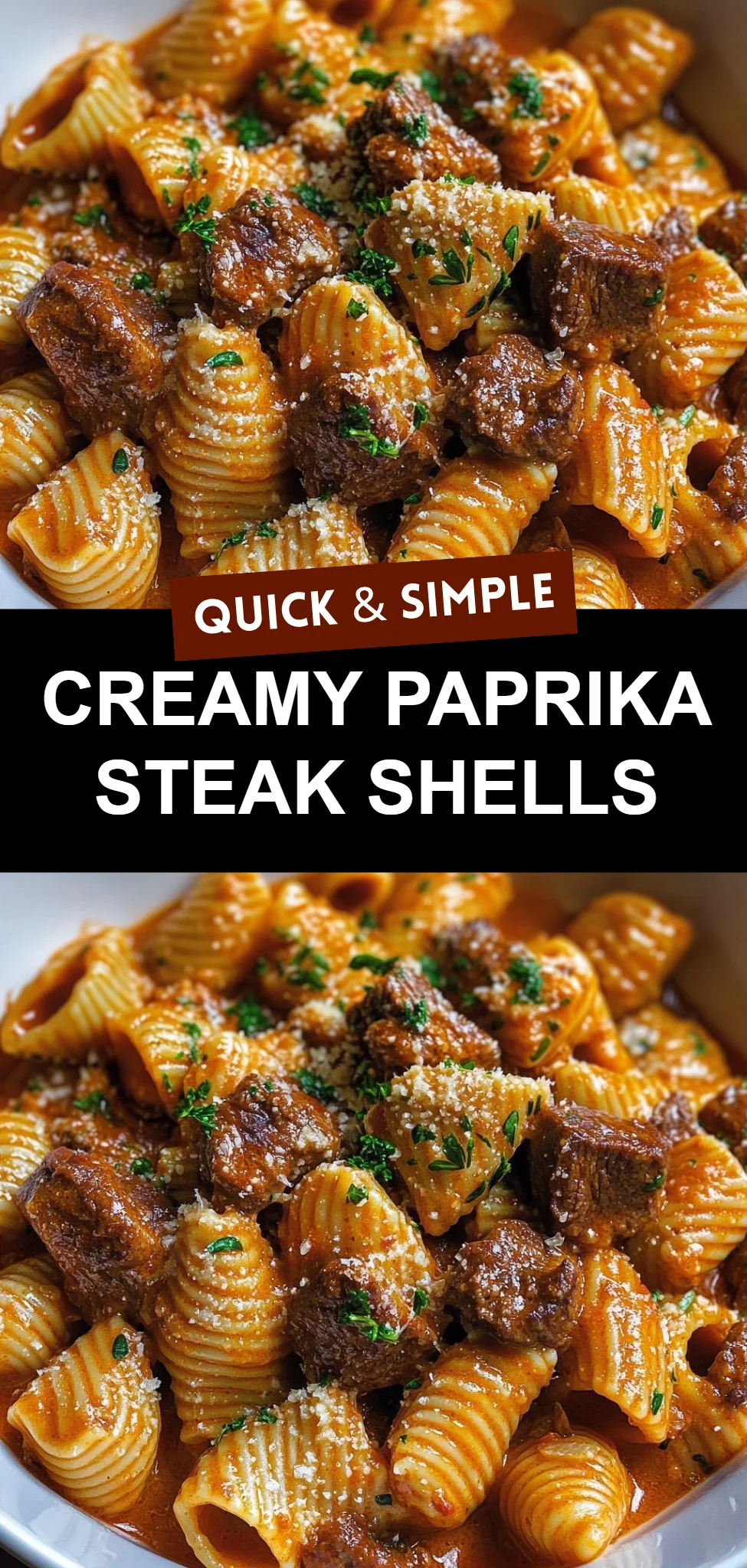 Creamy Paprika Steak Shells