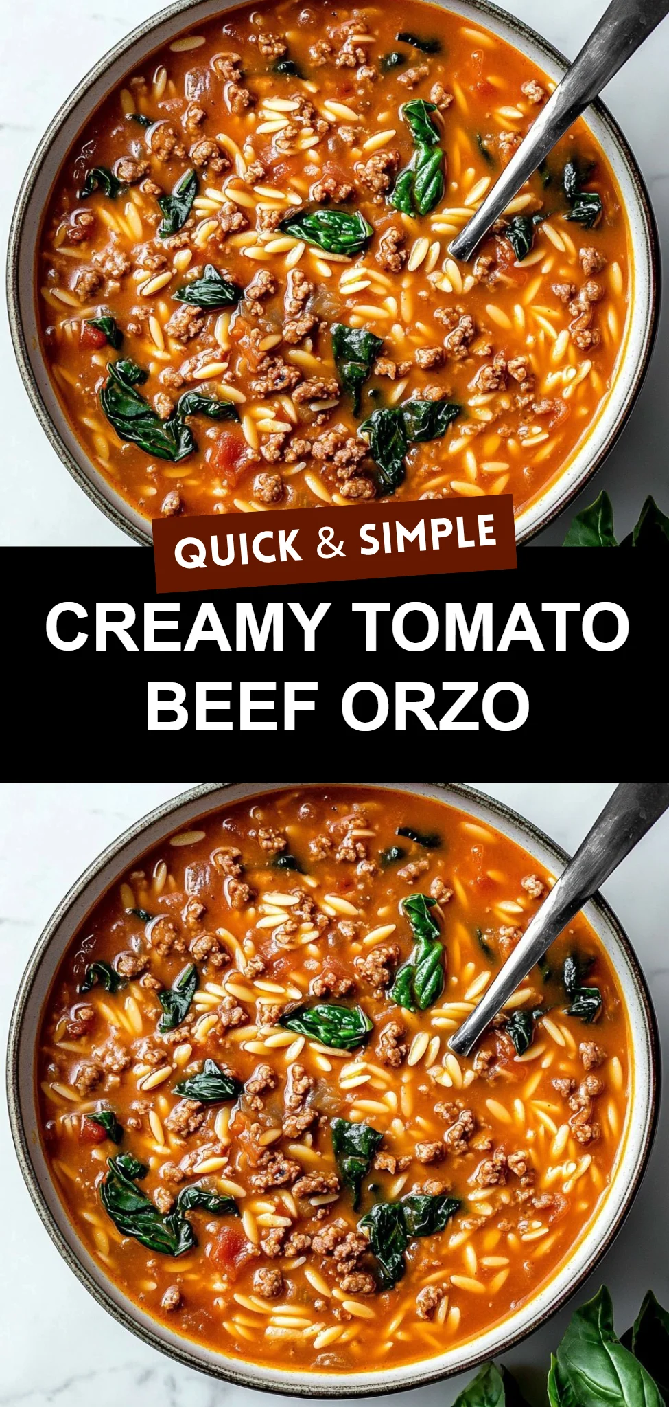 Creamy Tomato Beef Orzo