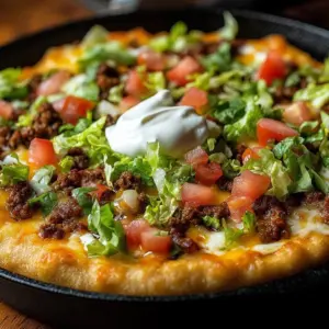 Crescent Roll Taco Bake served in a colorful dish