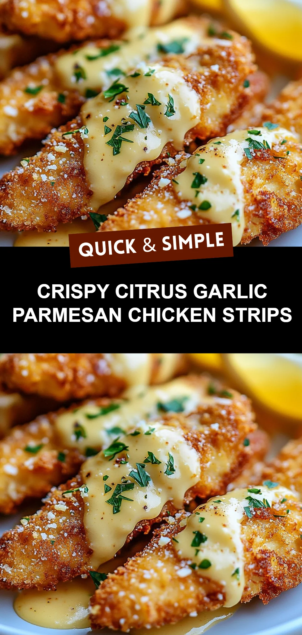 Crispy Citrus Garlic Parmesan Chicken Strips