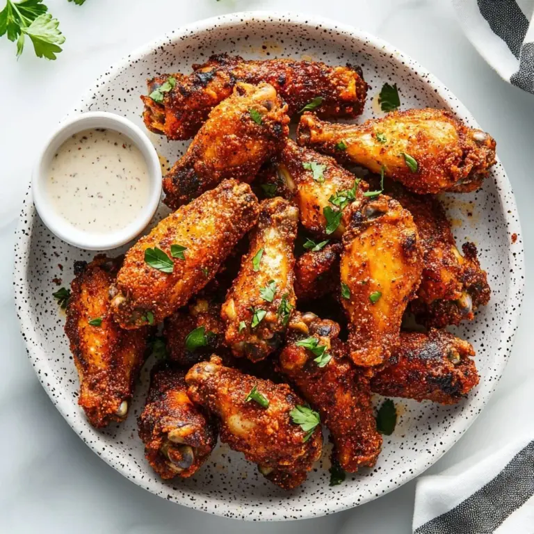 Crispy dry rub chicken wings seasoned for flavor and crunch.