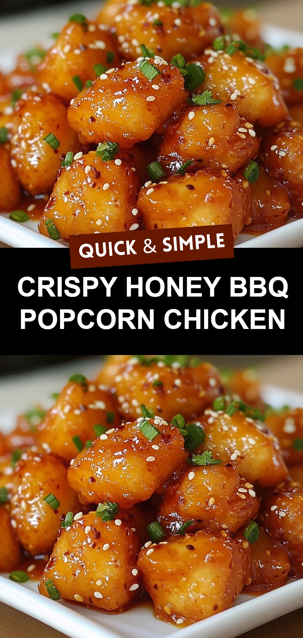 Crispy Honey BBQ Popcorn Chicken