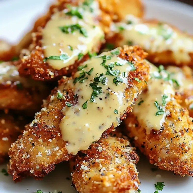 Crispy lemon garlic parmesan chicken tenders served with dipping sauce
