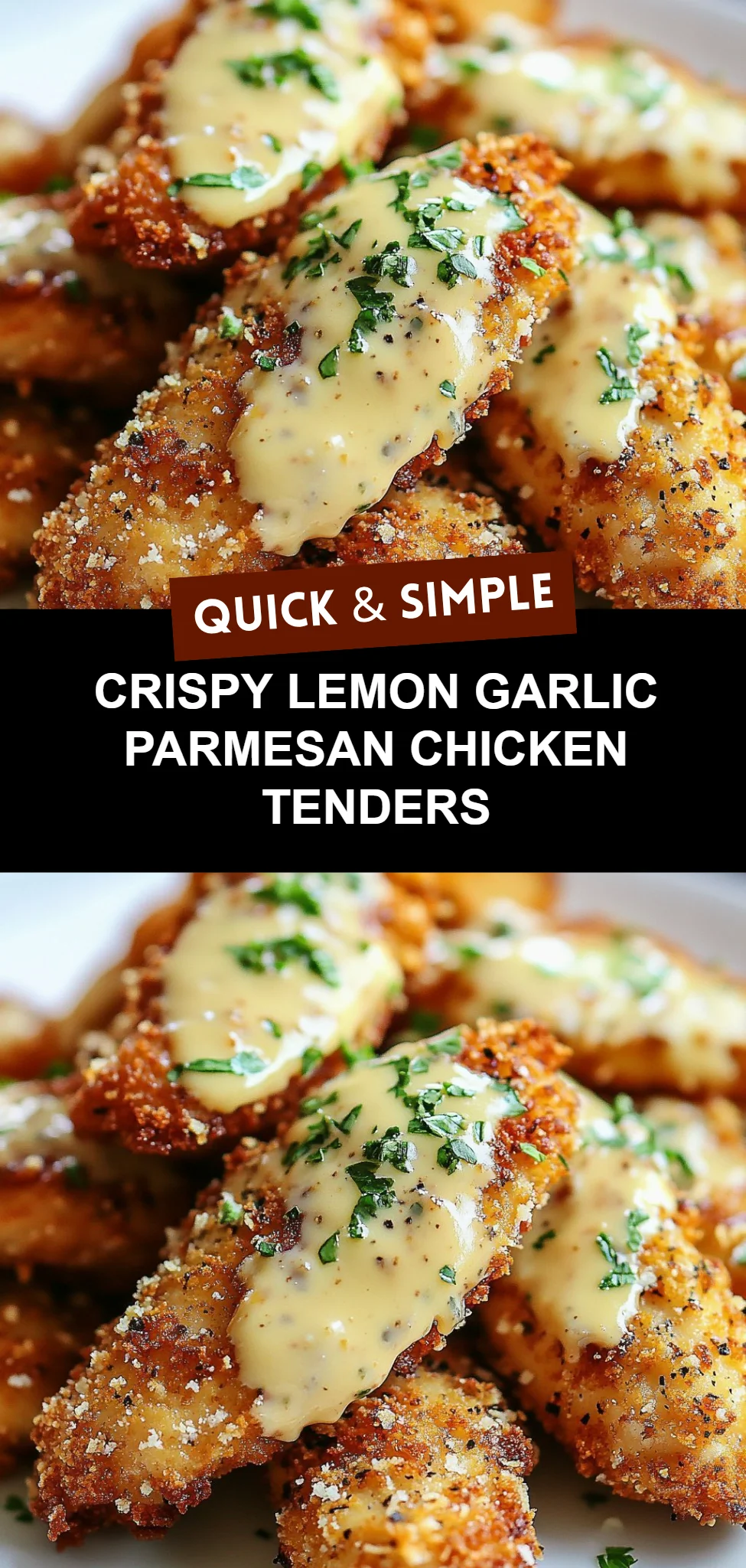 Crispy Lemon Garlic Parmesan Chicken Tenders