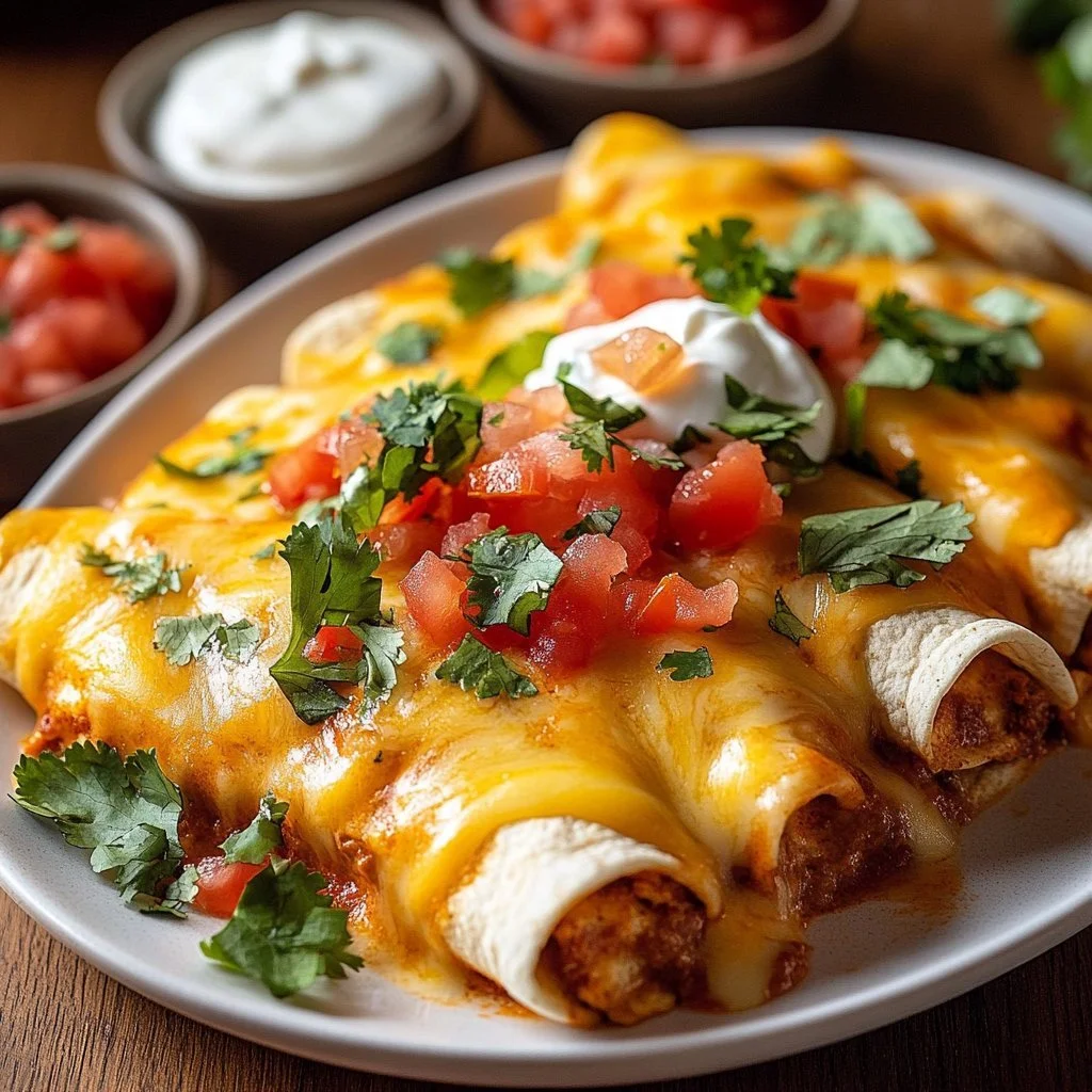 Crispy oven-baked chicken taquitos ready to be served