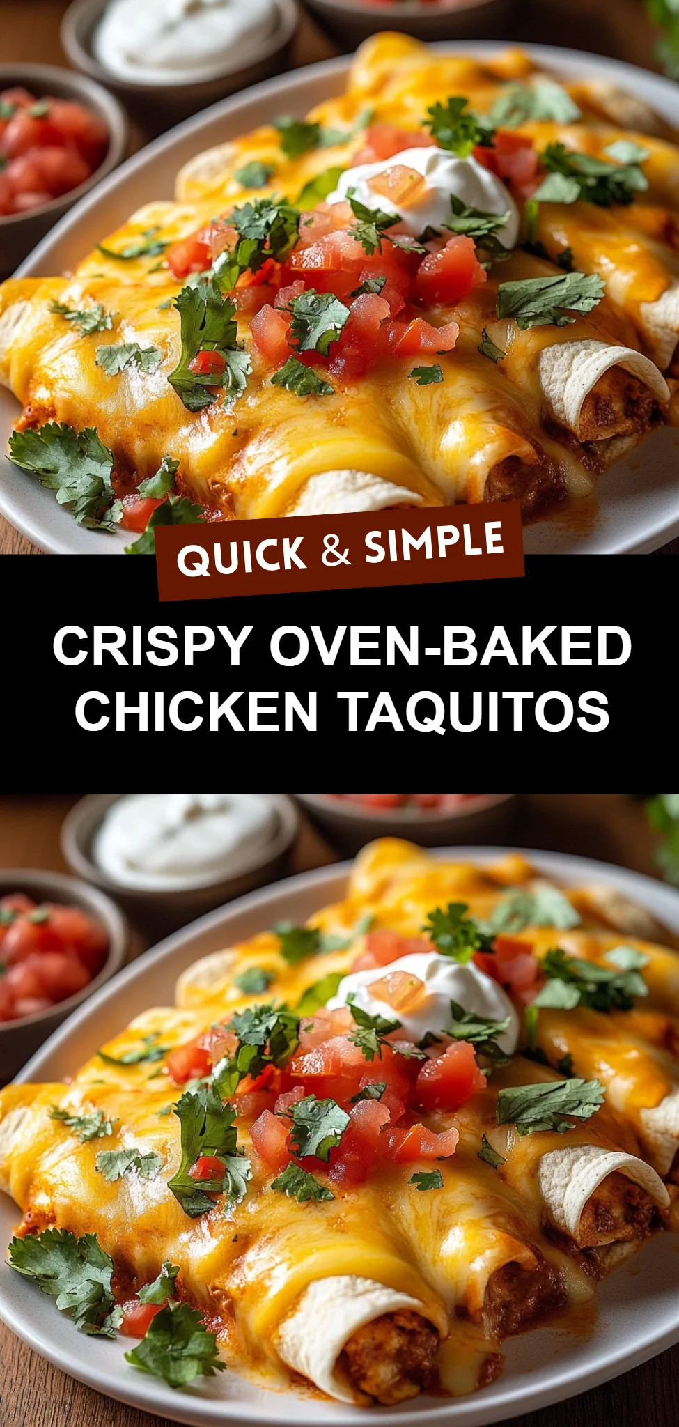 Crispy Oven-Baked Chicken Taquitos