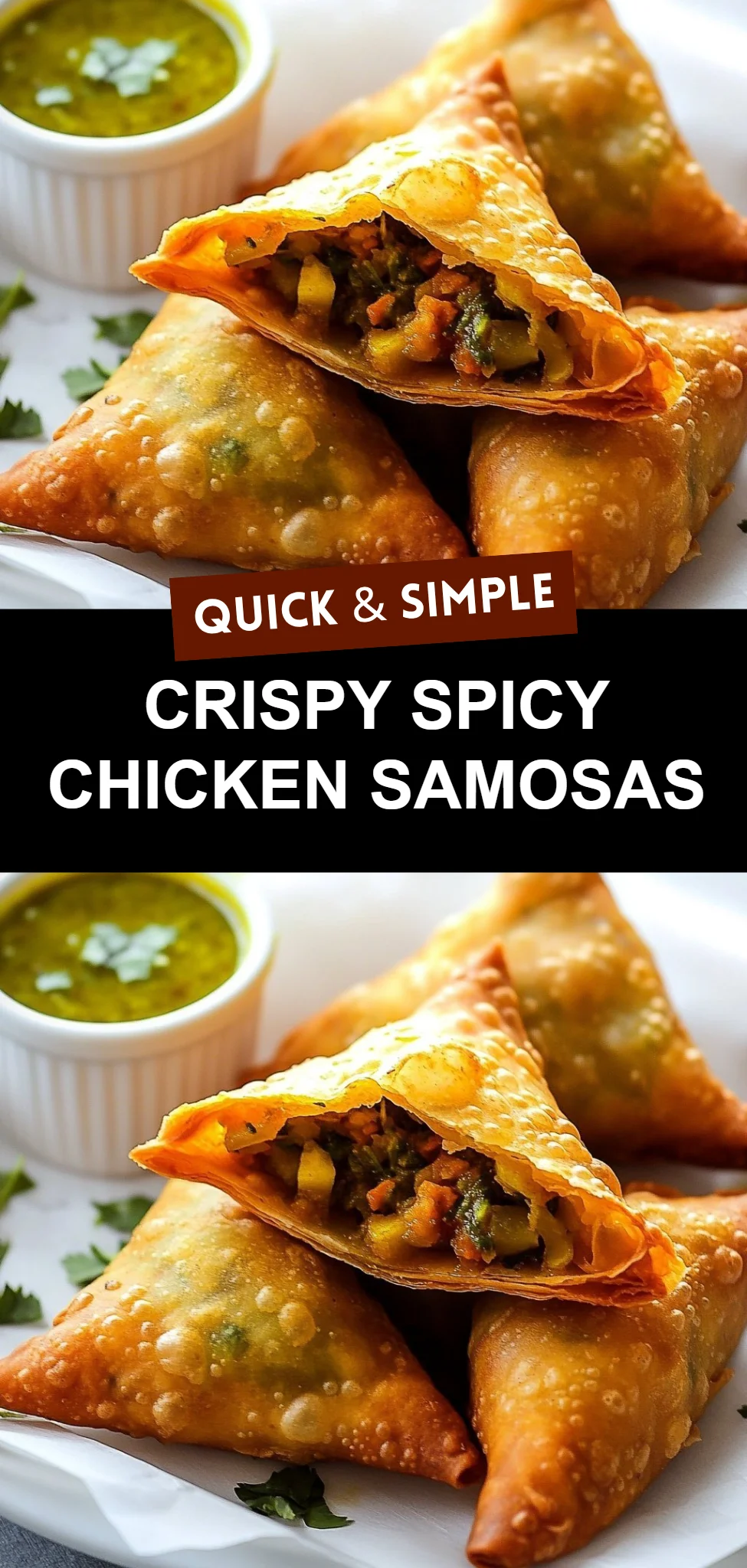 Crispy Spicy Chicken Samosas