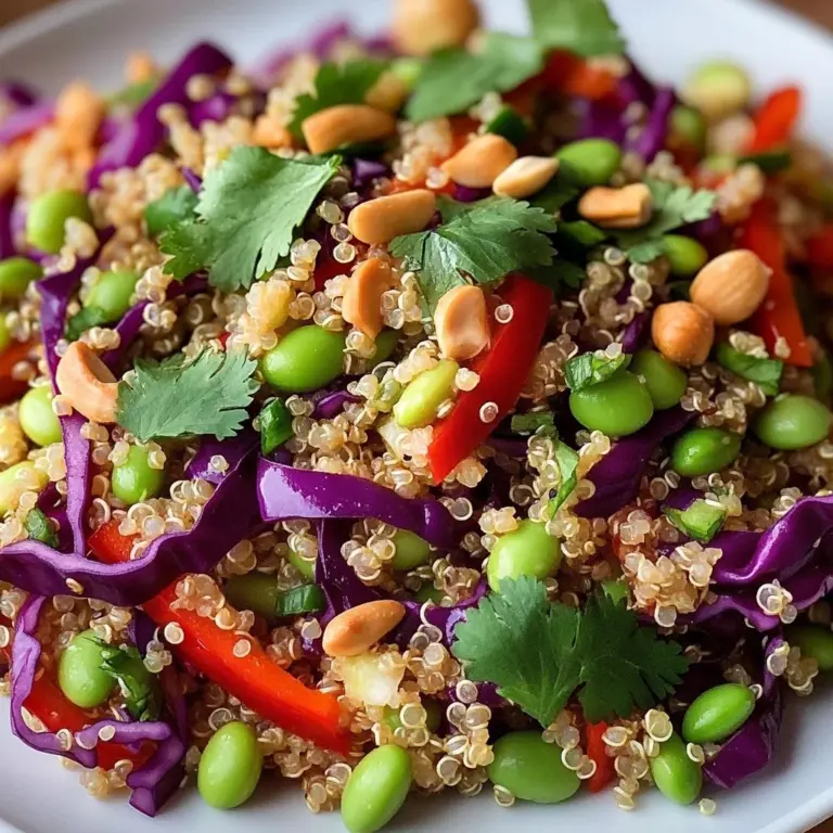 Crispy Thai Quinoa Salad with fresh vegetables and herbs