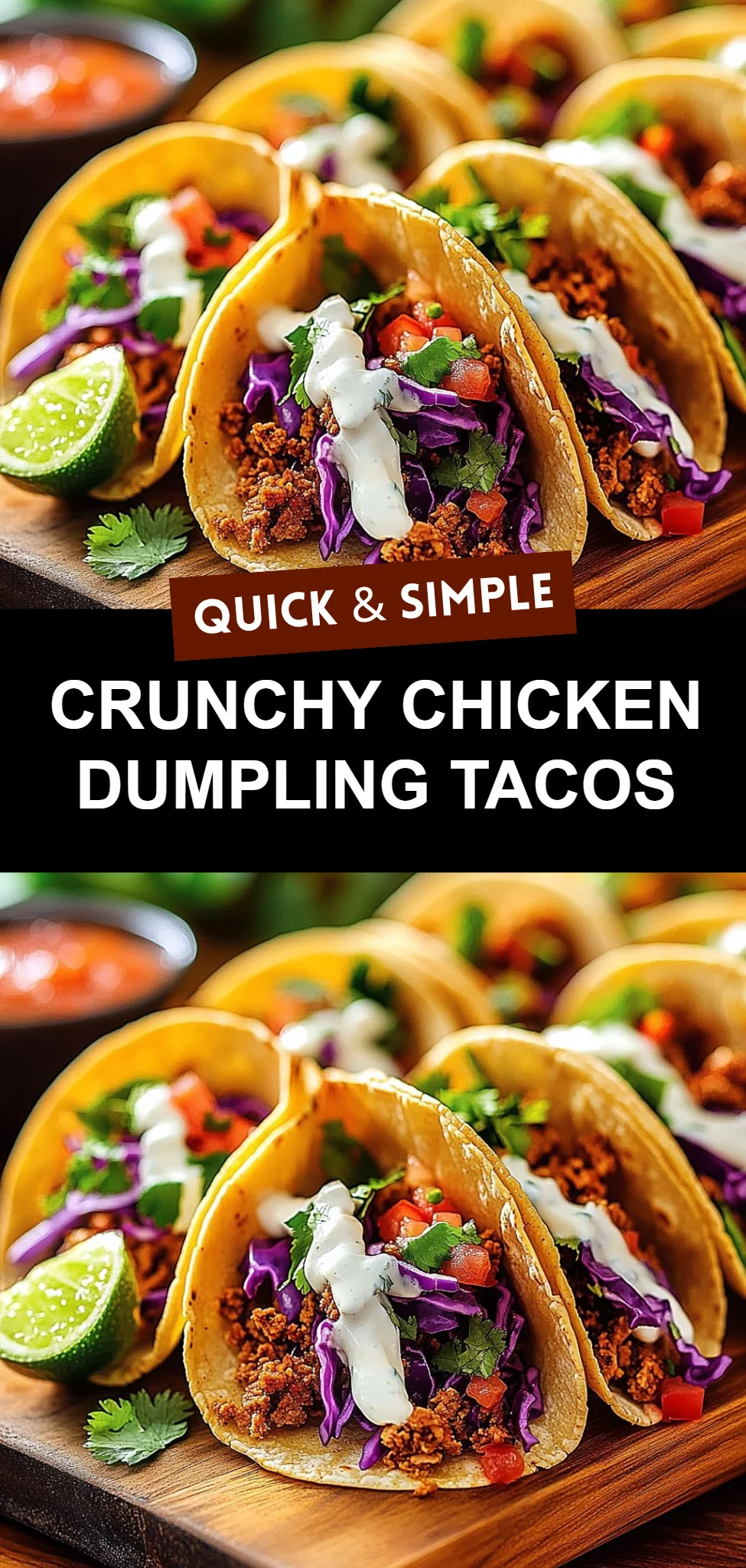 Crunchy Chicken Dumpling Tacos