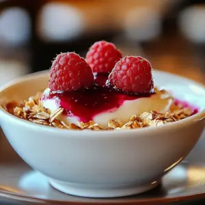 Bowl of creamy custard oatmeal topped with fresh fruits and nuts