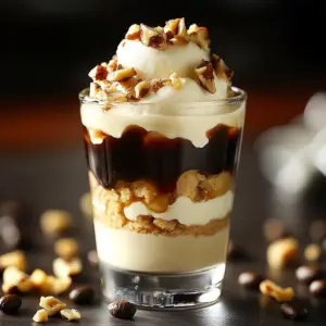 A delicious Italian Affogato served with gelato and espresso in a glass.