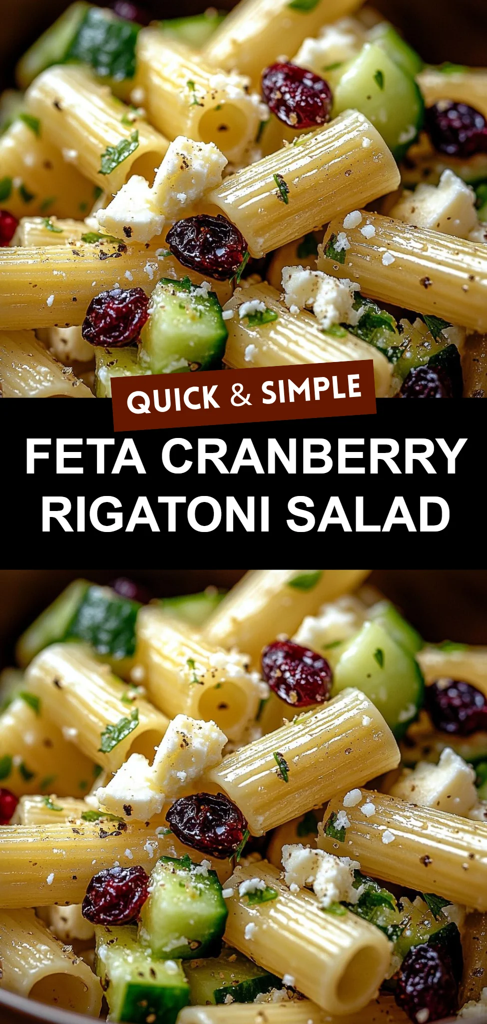 Feta Cranberry Rigatoni Salad