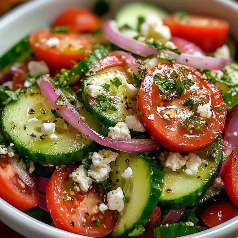 Fresh Cucumber Tomato Onion Salad in a bowl with vibrant vegetables