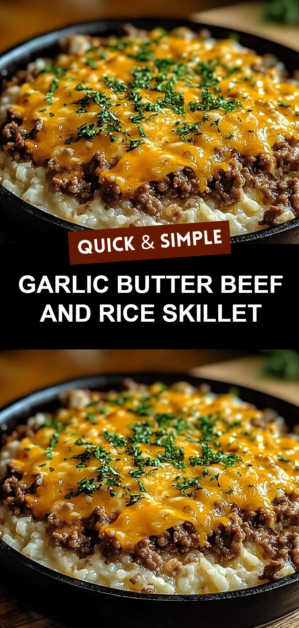 Garlic Butter Beef and Rice Skillet