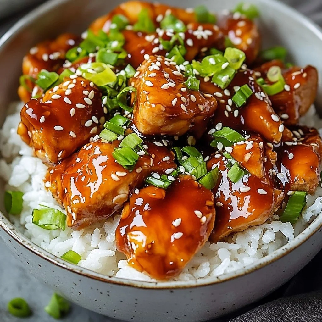 Delicious Garlic-Ginger Caramelized Chicken Thighs garnished with herbs