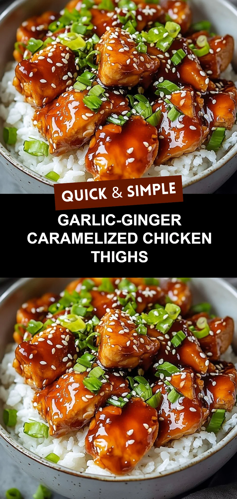 Garlic-Ginger Caramelized Chicken Thighs