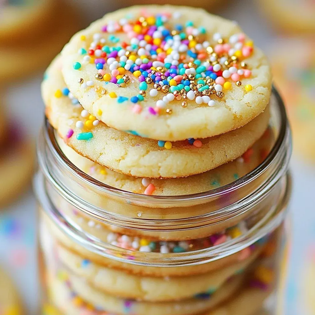 Golden Treasure Sugar Cookies decorated with golden sprinkles