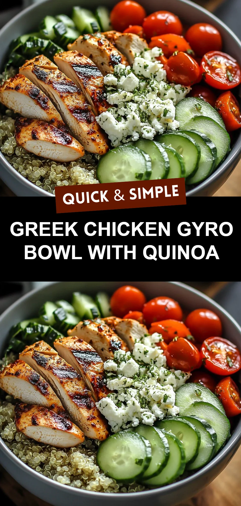 Greek Chicken Gyro Bowl with Quinoa