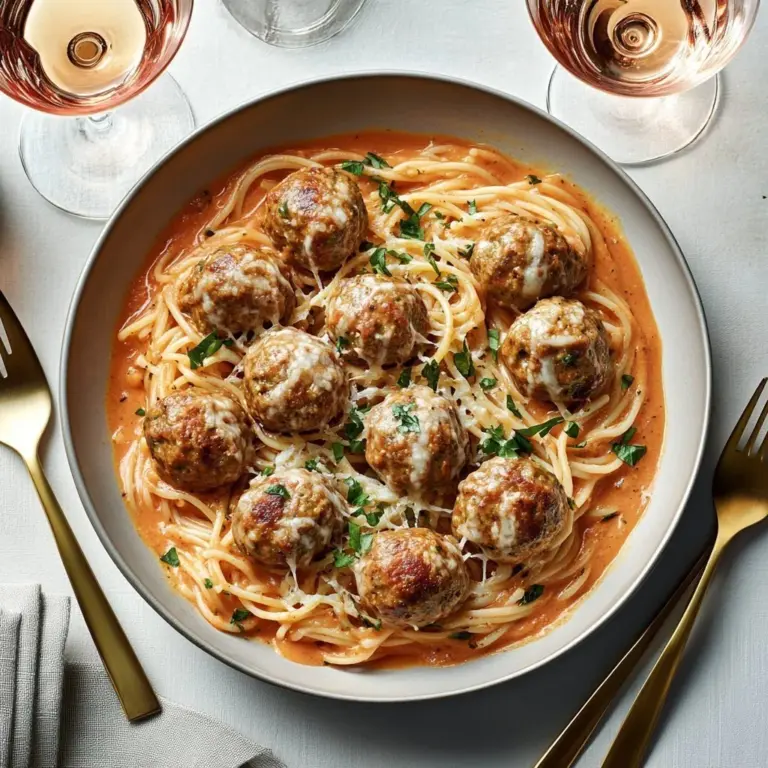 Bowl of Greek Style Meatball Soup with herbs and spices