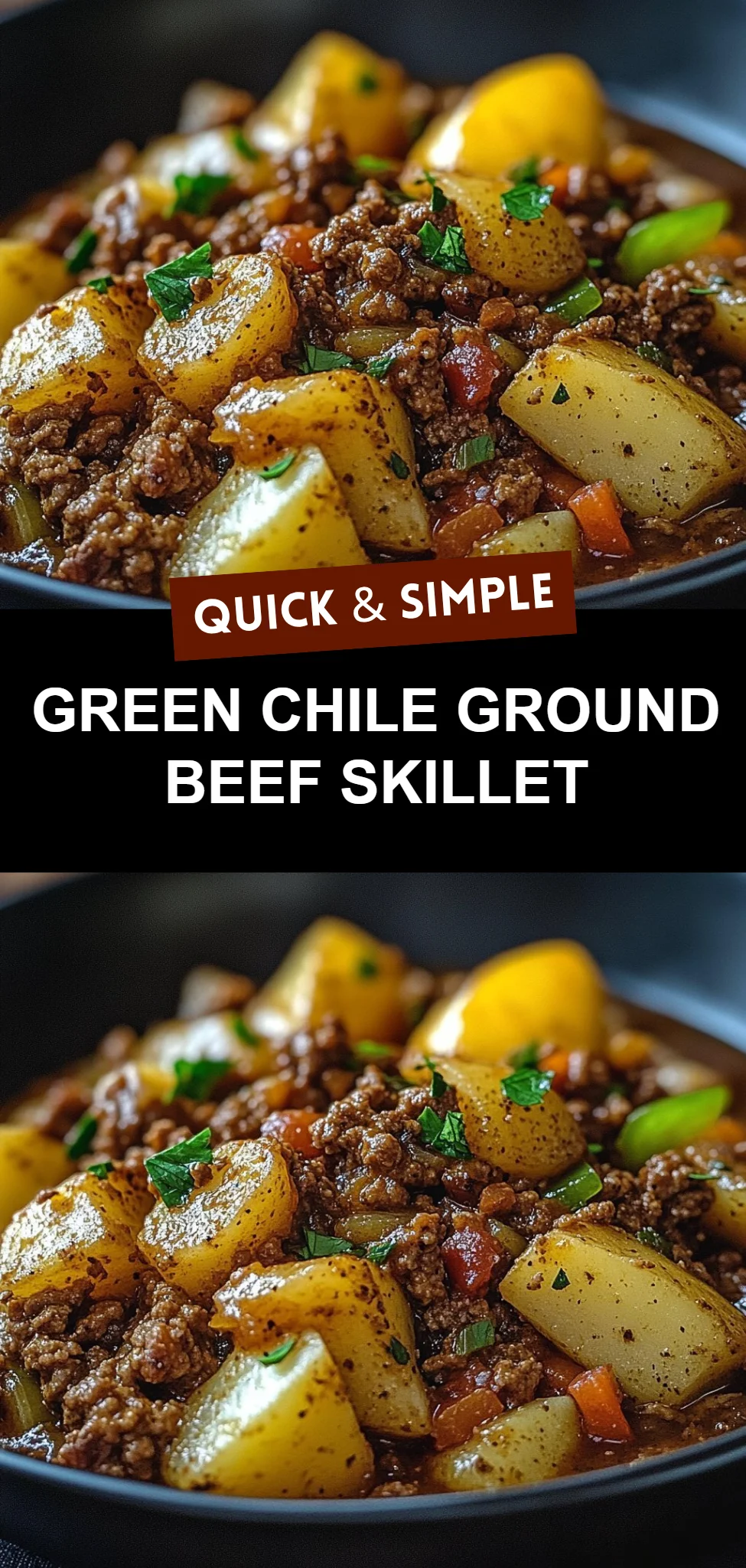 Green Chile Ground Beef Skillet