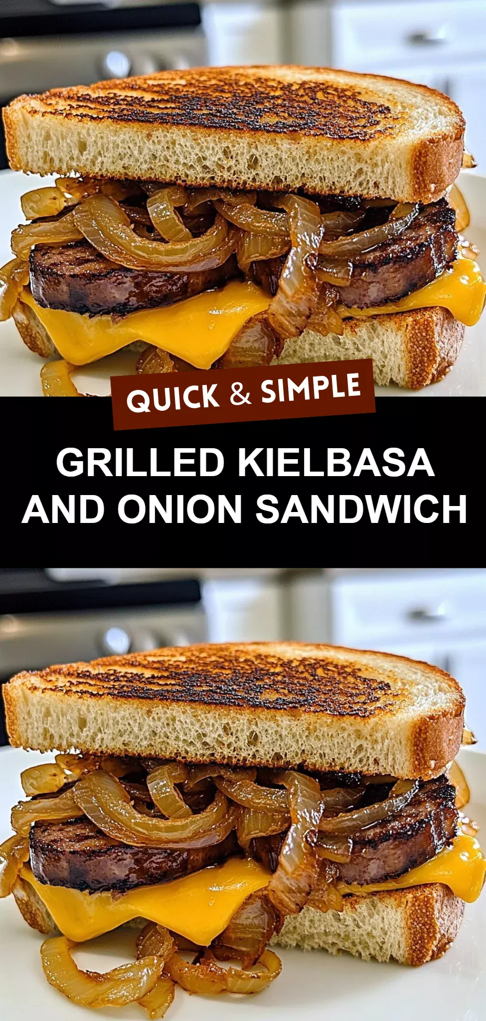 Grilled Kielbasa and Onion Sandwich